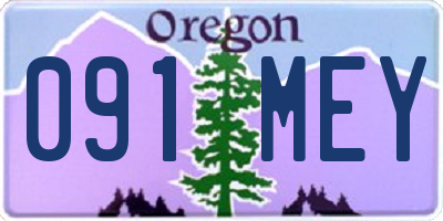 OR license plate 091MEY