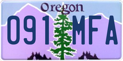 OR license plate 091MFA