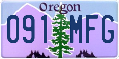 OR license plate 091MFG