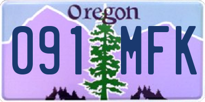 OR license plate 091MFK