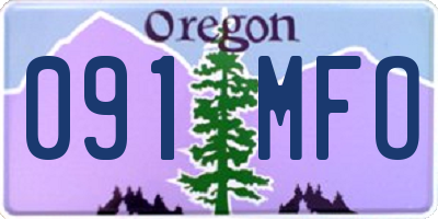 OR license plate 091MFO