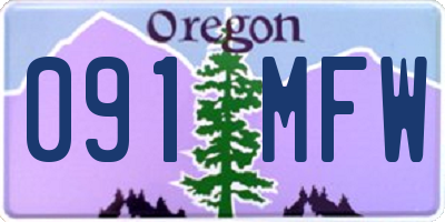 OR license plate 091MFW