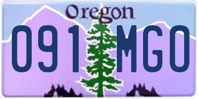 OR license plate 091MGO