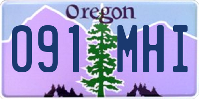 OR license plate 091MHI