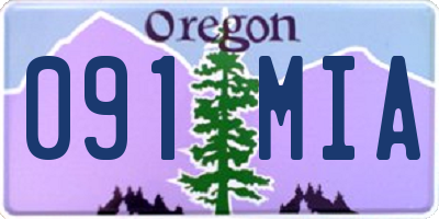 OR license plate 091MIA