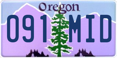 OR license plate 091MID