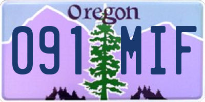 OR license plate 091MIF