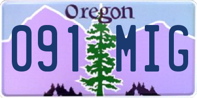 OR license plate 091MIG