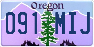 OR license plate 091MIJ
