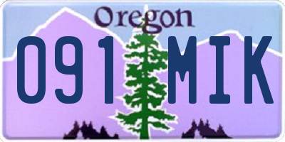 OR license plate 091MIK