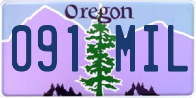 OR license plate 091MIL