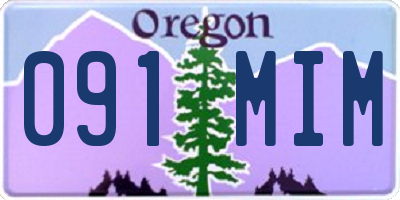 OR license plate 091MIM
