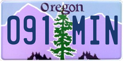 OR license plate 091MIN