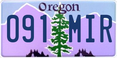 OR license plate 091MIR