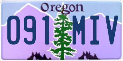 OR license plate 091MIV