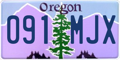 OR license plate 091MJX
