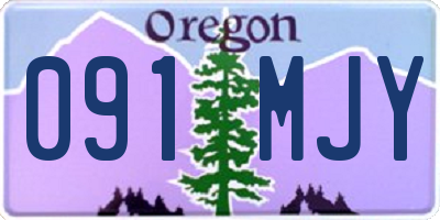 OR license plate 091MJY