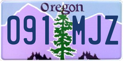 OR license plate 091MJZ
