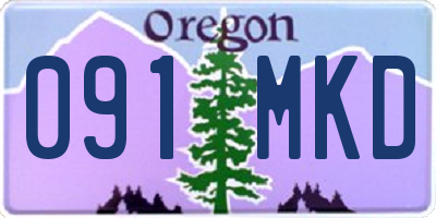 OR license plate 091MKD