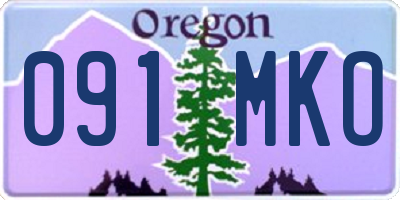 OR license plate 091MKO