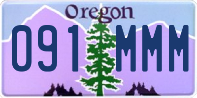 OR license plate 091MMM