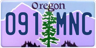 OR license plate 091MNC