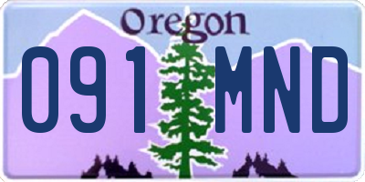 OR license plate 091MND