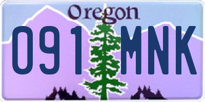 OR license plate 091MNK