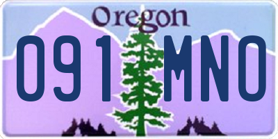 OR license plate 091MNO