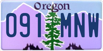 OR license plate 091MNW