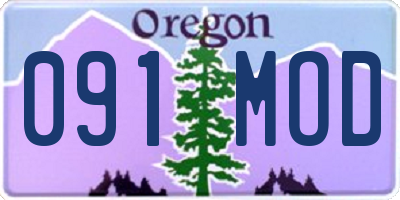 OR license plate 091MOD