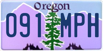 OR license plate 091MPH
