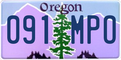 OR license plate 091MPO