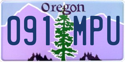 OR license plate 091MPU