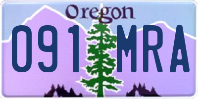 OR license plate 091MRA