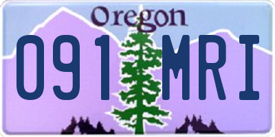 OR license plate 091MRI