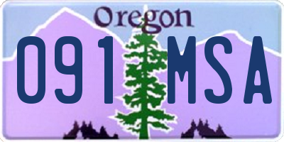 OR license plate 091MSA
