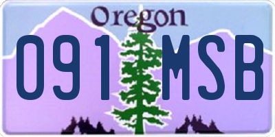OR license plate 091MSB