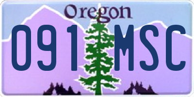 OR license plate 091MSC