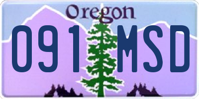 OR license plate 091MSD