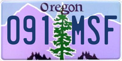 OR license plate 091MSF