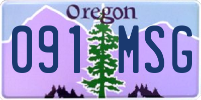 OR license plate 091MSG