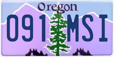 OR license plate 091MSI