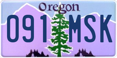 OR license plate 091MSK