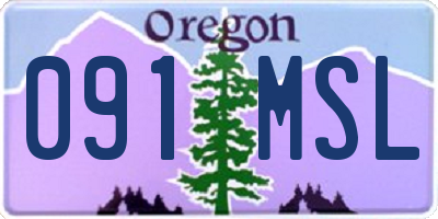 OR license plate 091MSL
