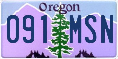 OR license plate 091MSN