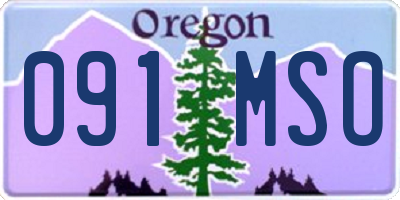 OR license plate 091MSO