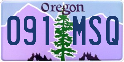 OR license plate 091MSQ