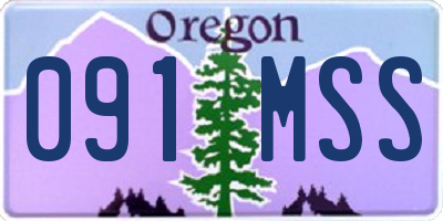 OR license plate 091MSS