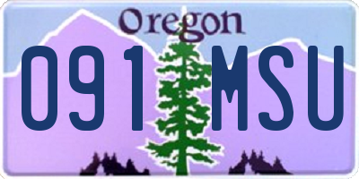 OR license plate 091MSU